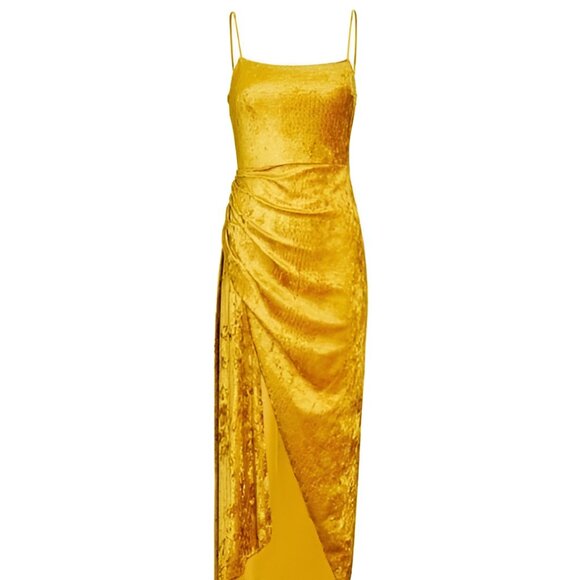 Saylor Cydney Draped Velvet Midi Dress, size XS (NEVER WORN) - Picture 2 of 7